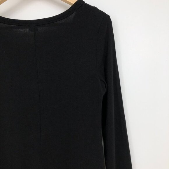 GAP Solid Black bodycon long sleeve scoop  neck dress XS - Picture 9 of 16